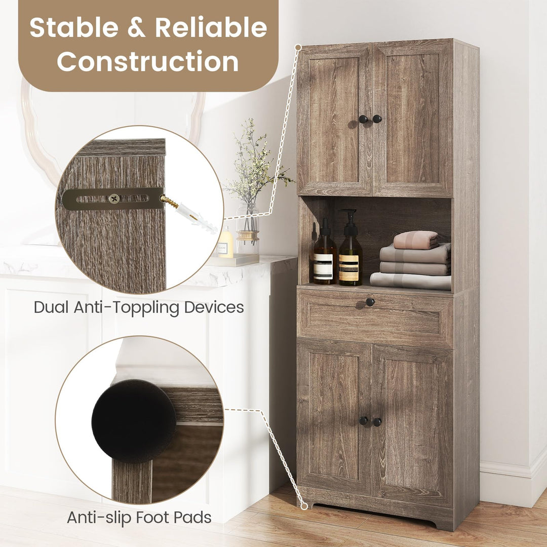 Giantex 67.5" Tall Floor Storage Cabinet w/4 Doors &amp; 1 Drawer