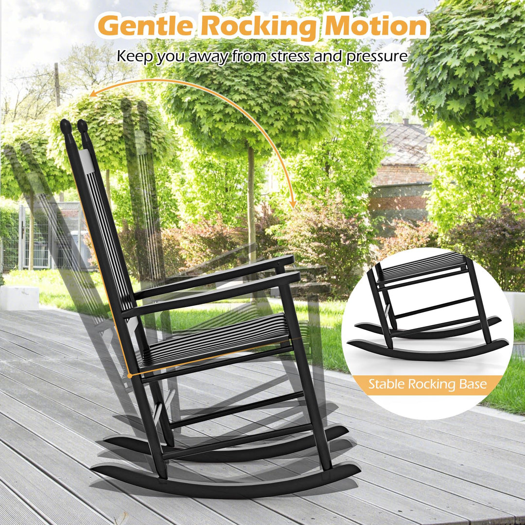 Giantex Outdoor Rocking Chair Set, All Weather Patio Rocker w/Solid Rocking Base &amp; High-Back