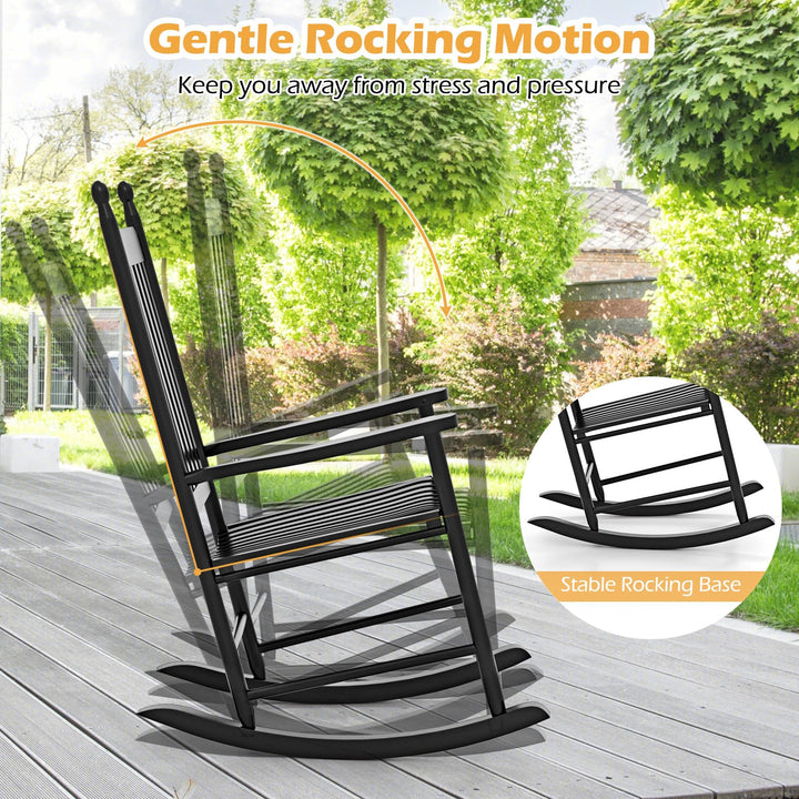 Giantex Outdoor Rocking Chair Set, All Weather Patio Rocker w/Solid Rocking Base &amp; High-Back