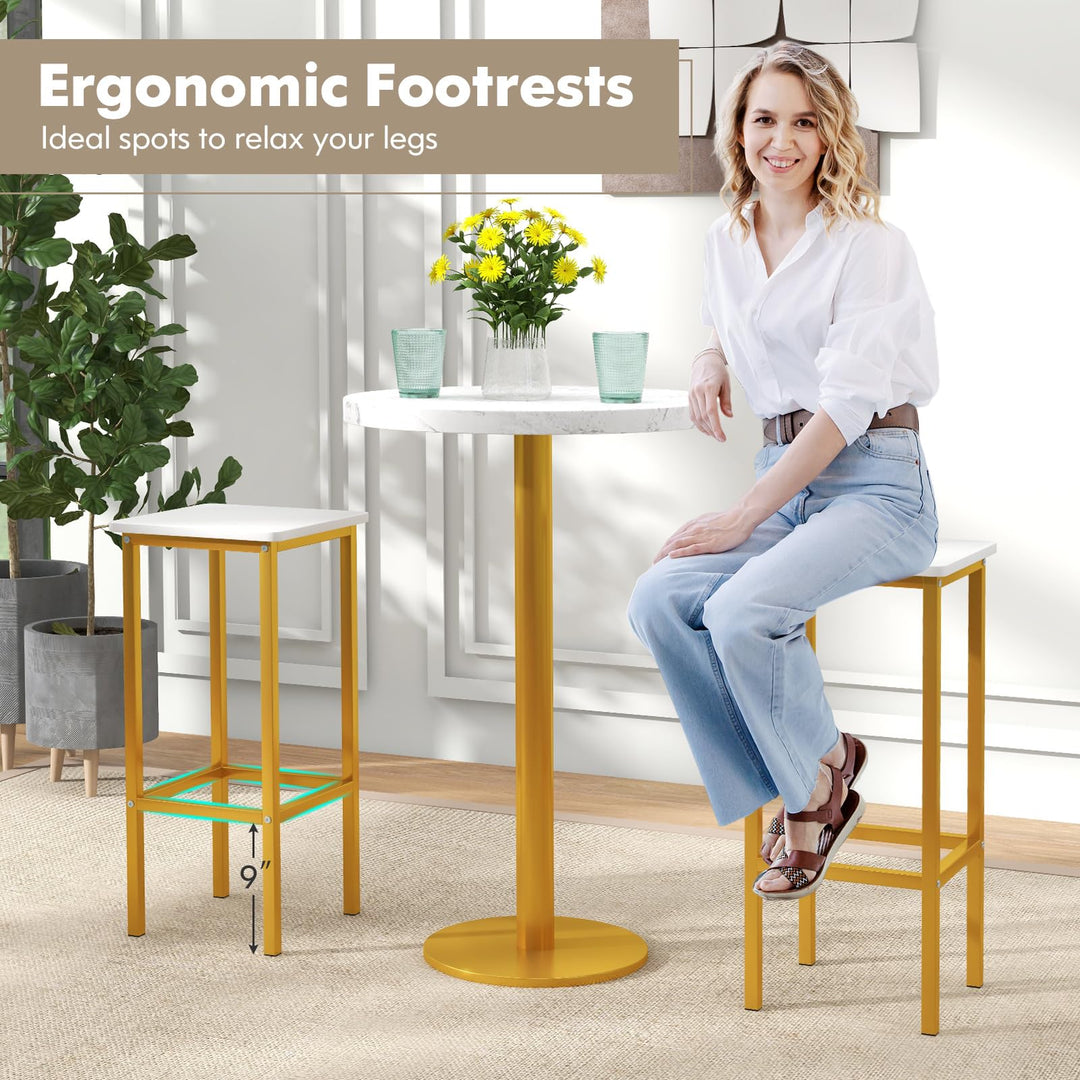 Giantex Bar Stools Set of 4, 26" Backless Barstools with Metal Legs &amp; Footrest, Breakfast Bar Dining Chairs