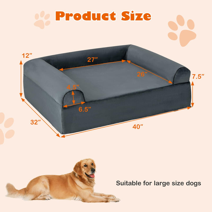 Giantex Dog Bed for Large Dogs, 40" L Memory Foam Dog Sofa Bed with Washable Cover
