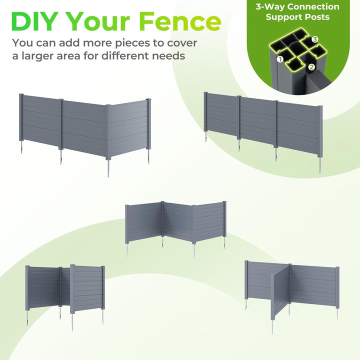 Giantex No-Dig Air Conditioner Fence with Metal Stakes 48&