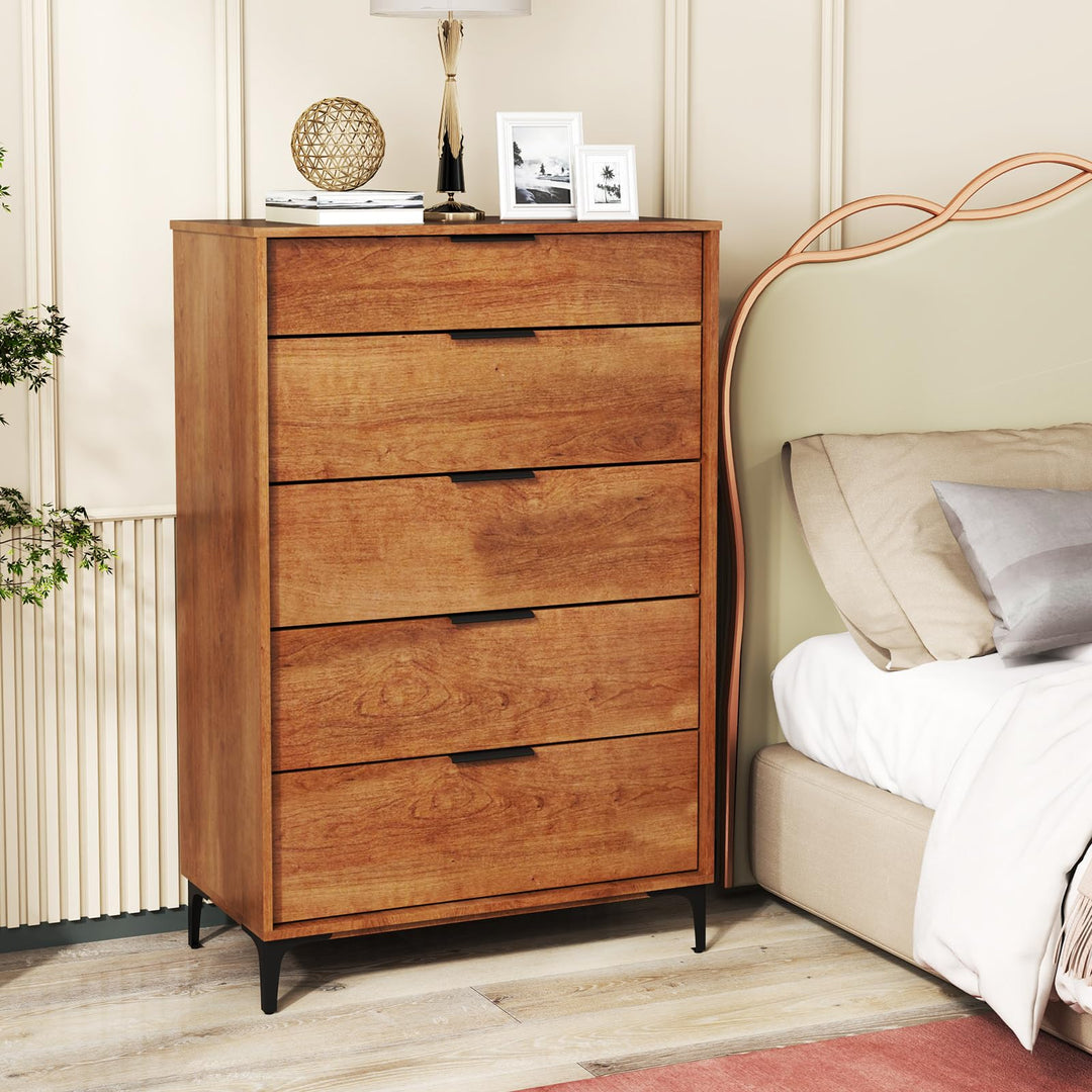 Giantex Wooden Storage Cabinet with Anti-Tip Kit &amp; Sturdy Metal Legs