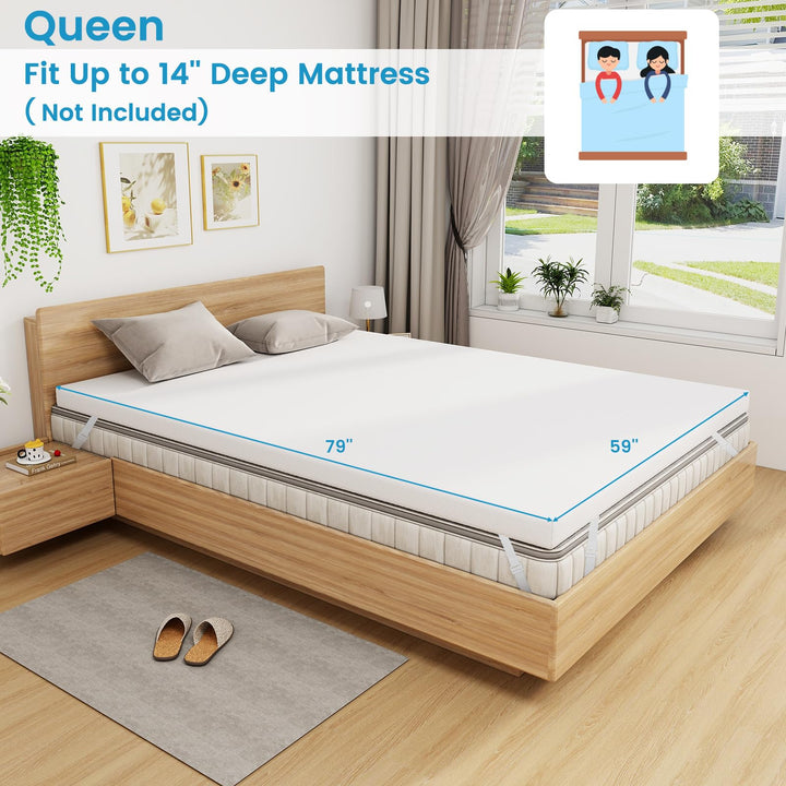 Giantex 3 Inch Twin Memory Foam Mattress Topper, Gel Infused Topper with Removable Cover