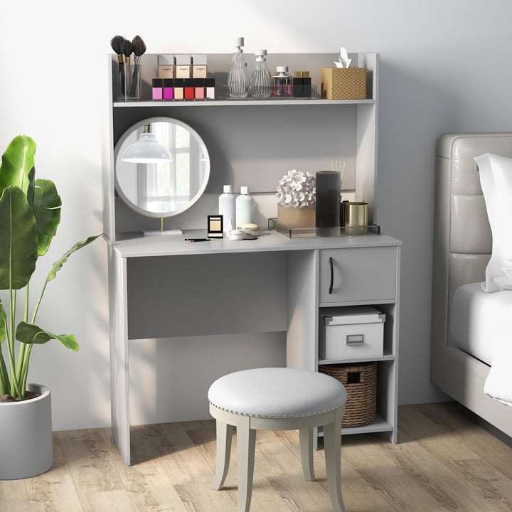 Giantex Computer Desk with Hutch, Home Office Desk with Storage Cabinet &amp; Adjustable Shelf