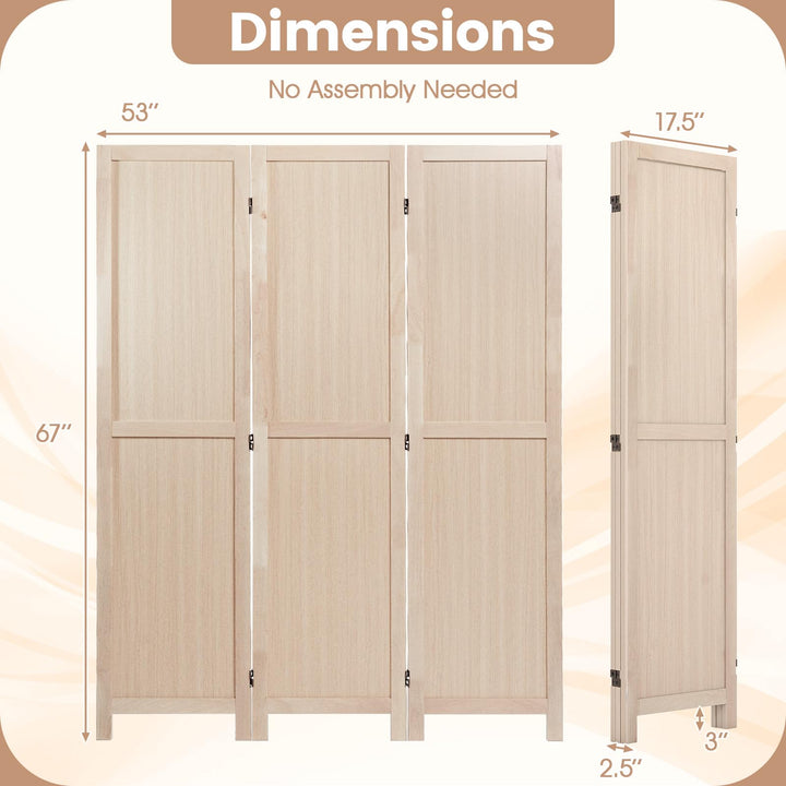 Giantex 3 Panel Folding Room Divider 67" Tall