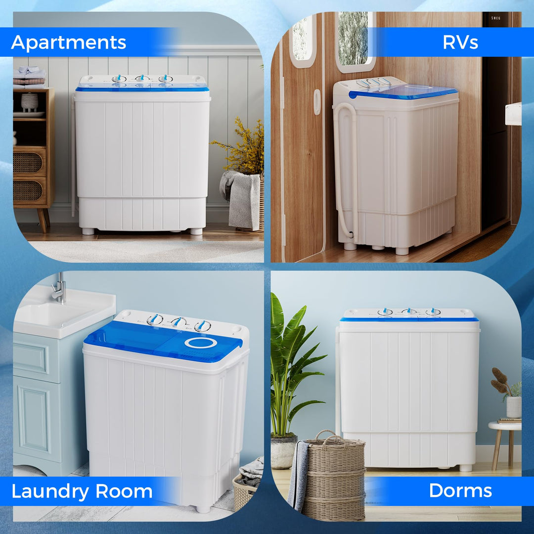17.6 lbs Portable Washing Machine with Drain Pump