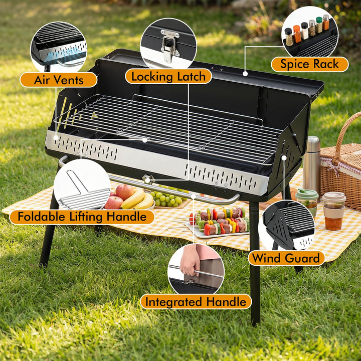 Giantex Portable Charcoal Grill with Detachable Legs