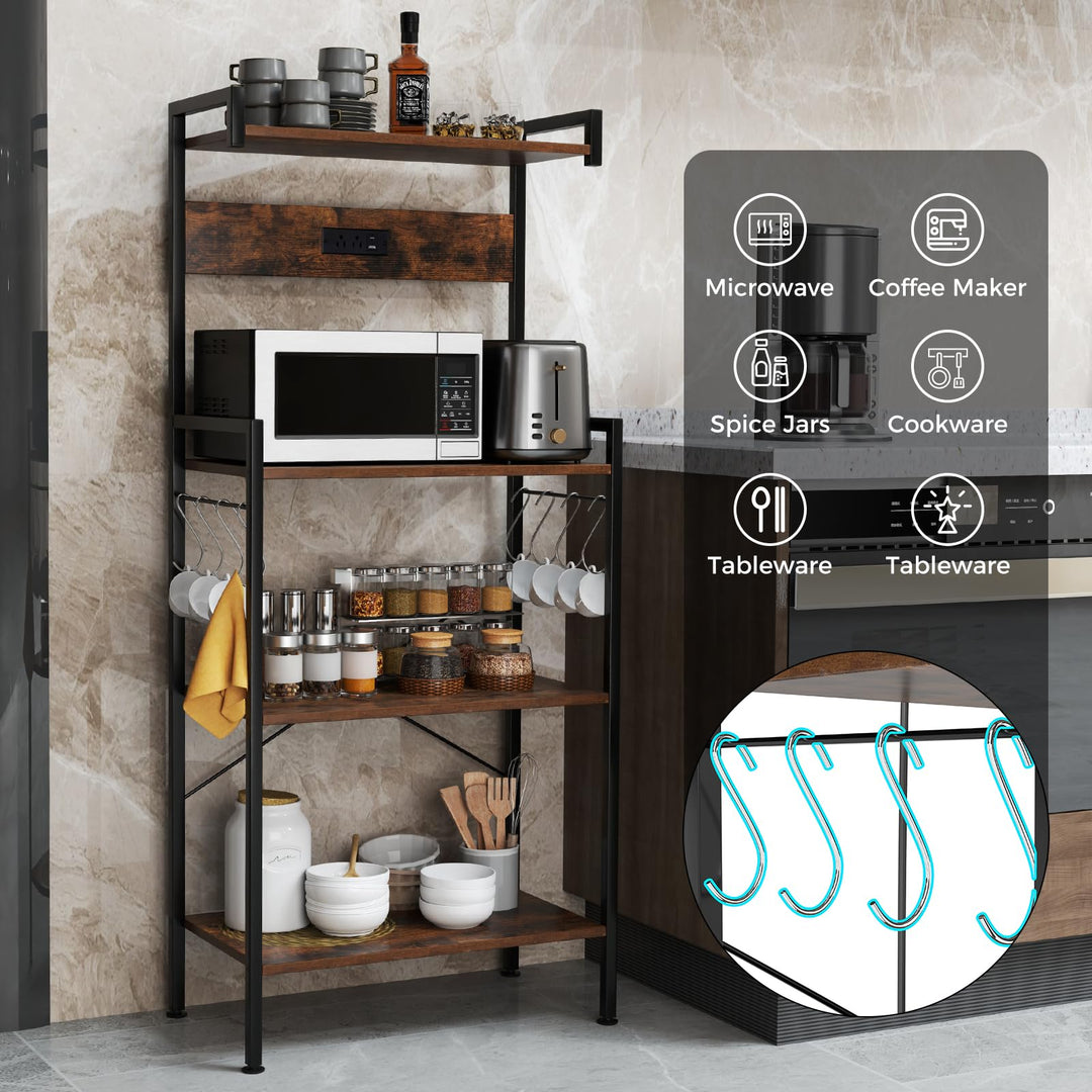 Giantex Bakers Rack with Storage 4 Tiers Shelf
