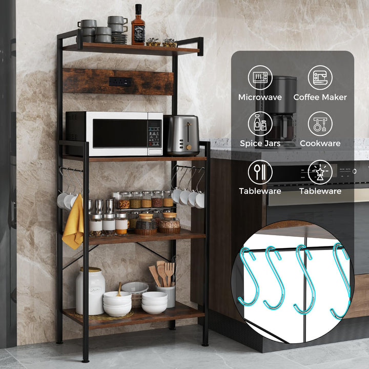 Giantex Bakers Rack with Storage 4 Tiers Shelf