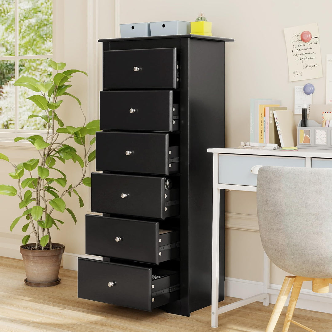 Giantex 6-Drawer Dresser, Tall Chest of Drawers for Bedroom