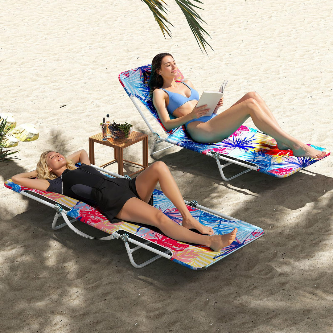 Giantex Patio Lounge Chair with 5-Position Carry Strap &amp; Metal Frame