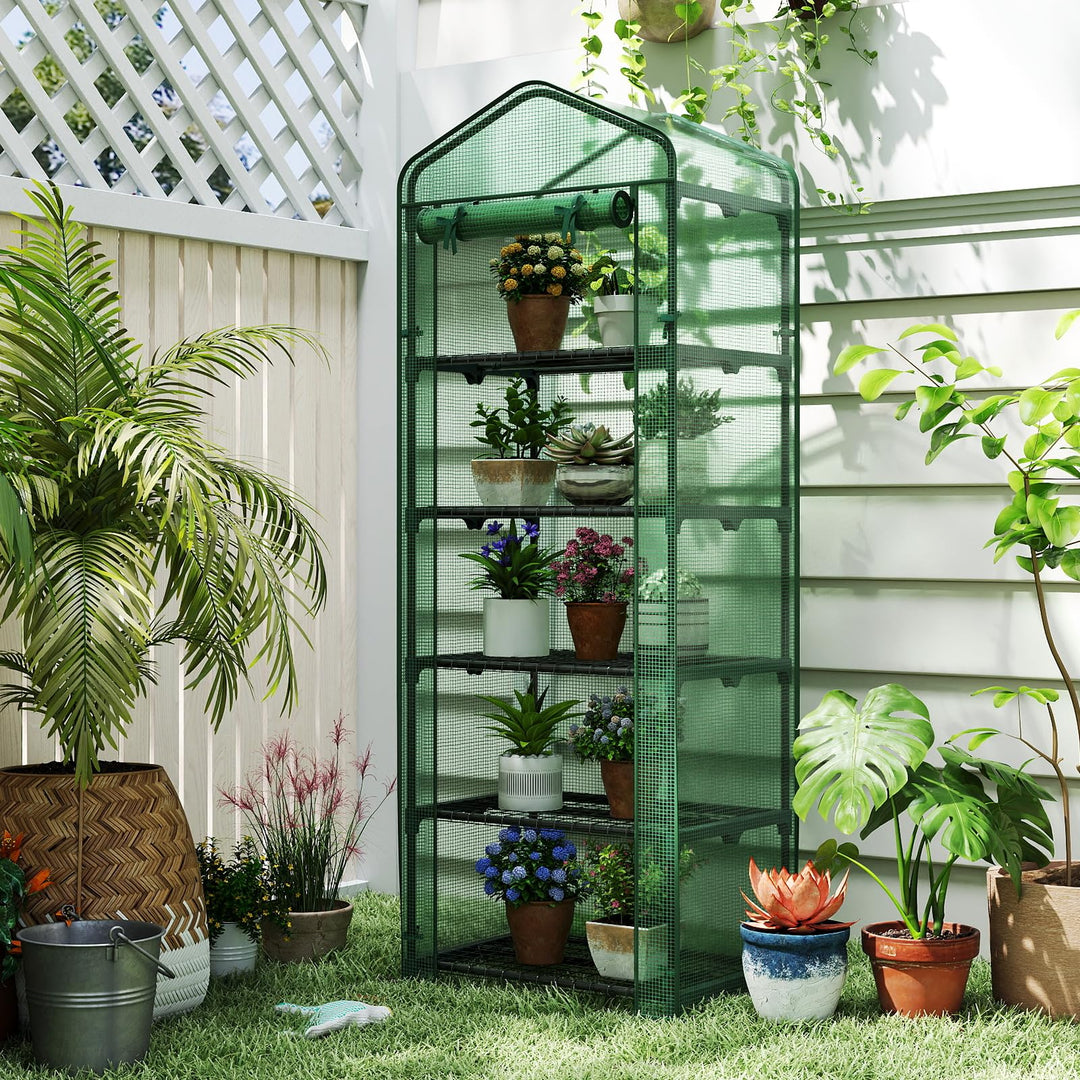 Giantex Mini Greenhouse Portable Plant Grow House with 5 Tier Shelves