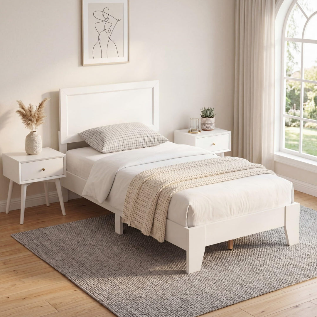 GIANTEX Twin/Full/Queen Size Wooden Bed Frame with Wood Slat Support