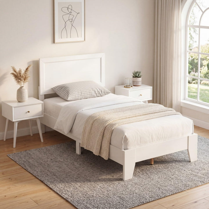GIANTEX Twin/Full/Queen Size Wooden Bed Frame with Wood Slat Support