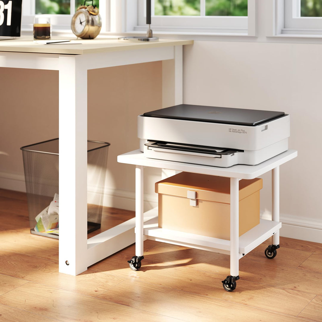 Giantex 2 Tier Mobile Printer Table with Storage Shelf