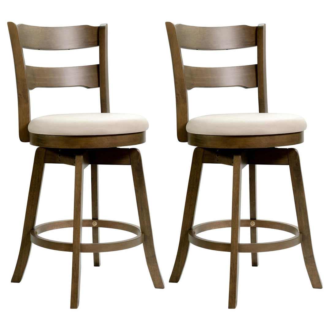 Giantex 25" Swivel Bar Stools Set of 2/4 with Fabric Upholstered Seat