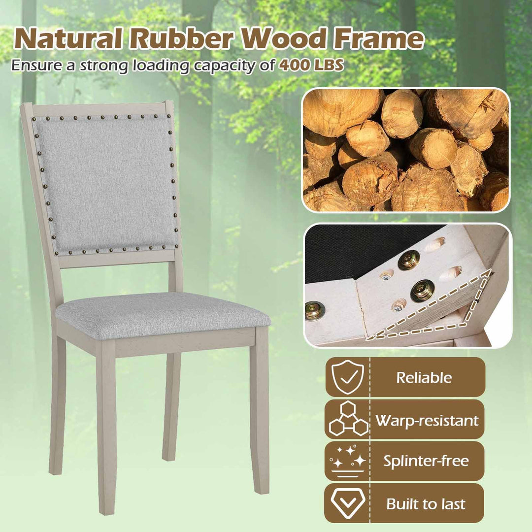 Giantex Dining Chairs Set of 2/4 Fabric Upholstered Kitchen Chairs w/Padded Seat &amp; Back Cushions