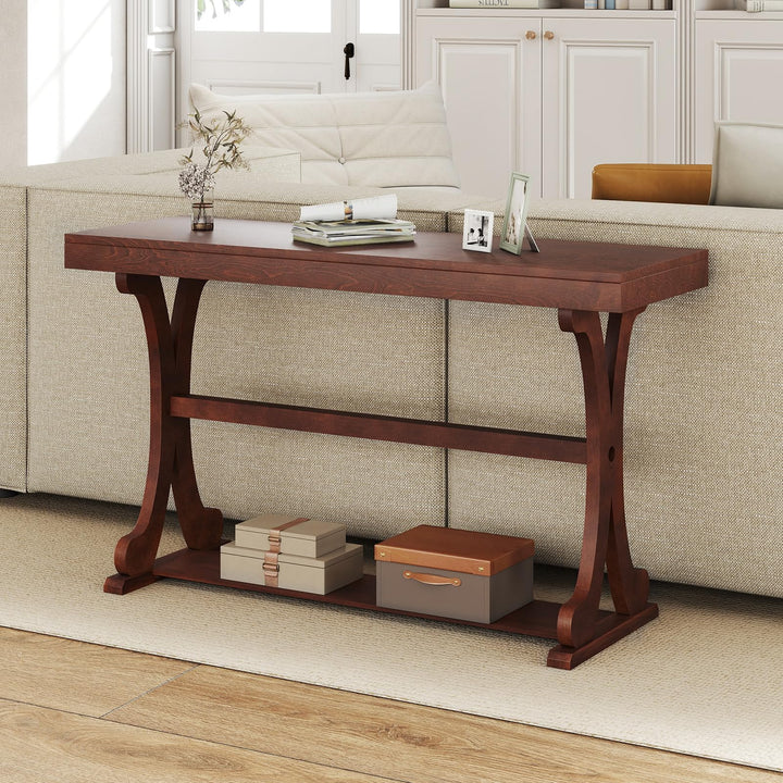 Giantex 52" Narrow Console Table with Storage Shelf &amp; Anti-Tip Kit for Entryway Living Room
