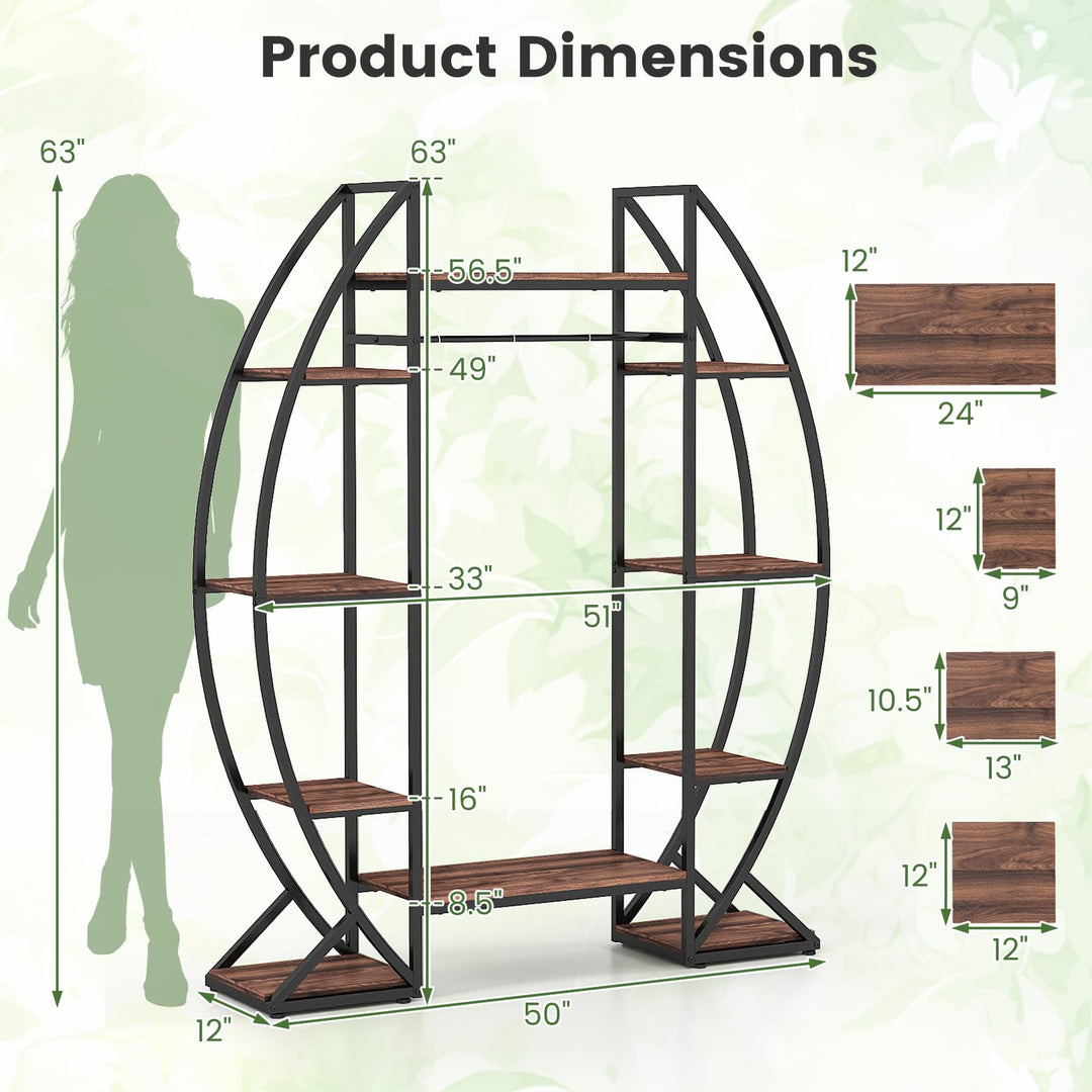 Giantex Plant Stand Indoor with Grow Lights 10-Tier 63" Tall Metal Plant Shelf
