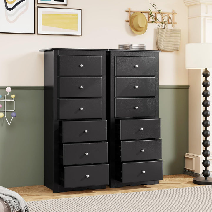 Giantex 6-Drawer Dresser, Tall Chest of Drawers for Bedroom