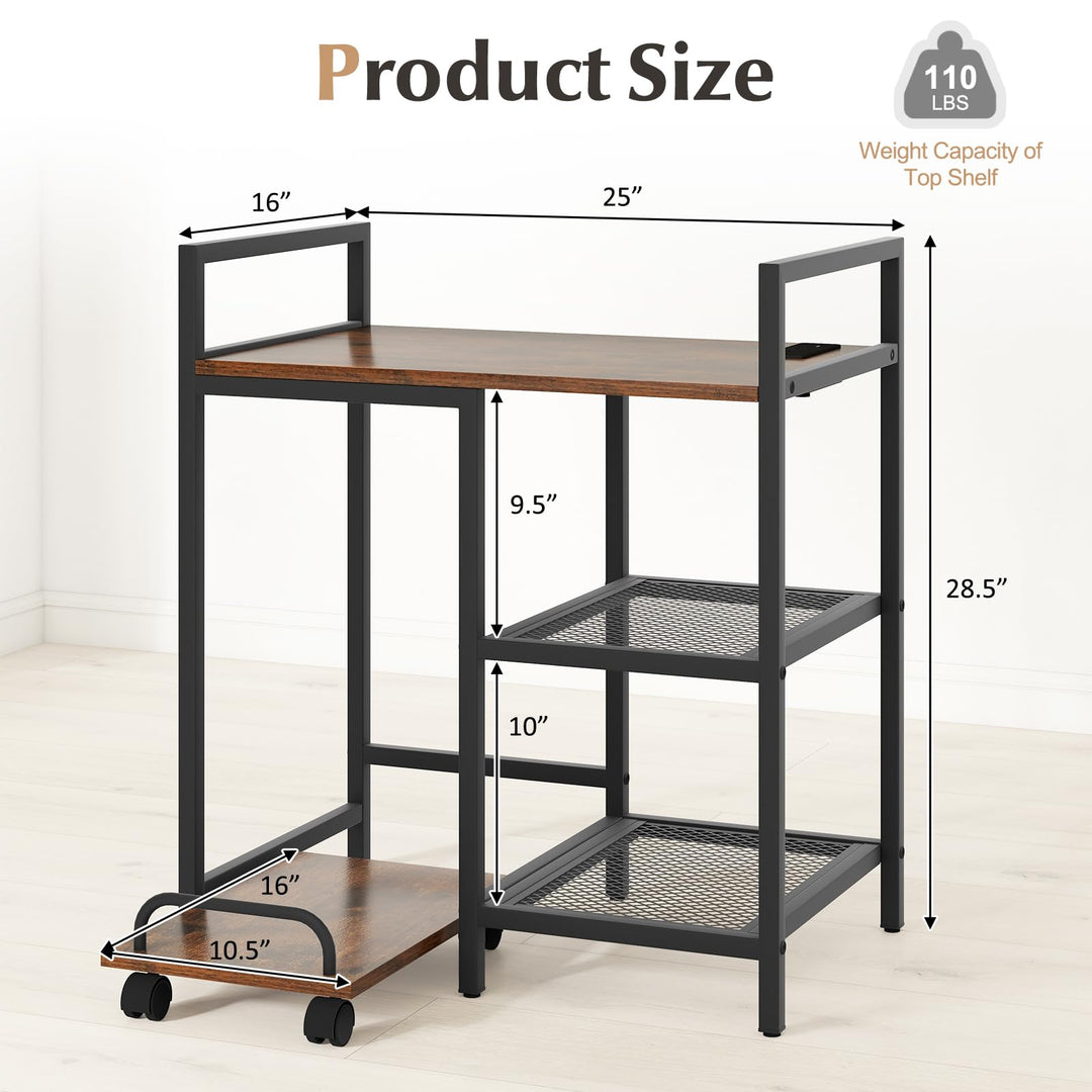 Giantex 3-Tier Printer Stand with Charging Station