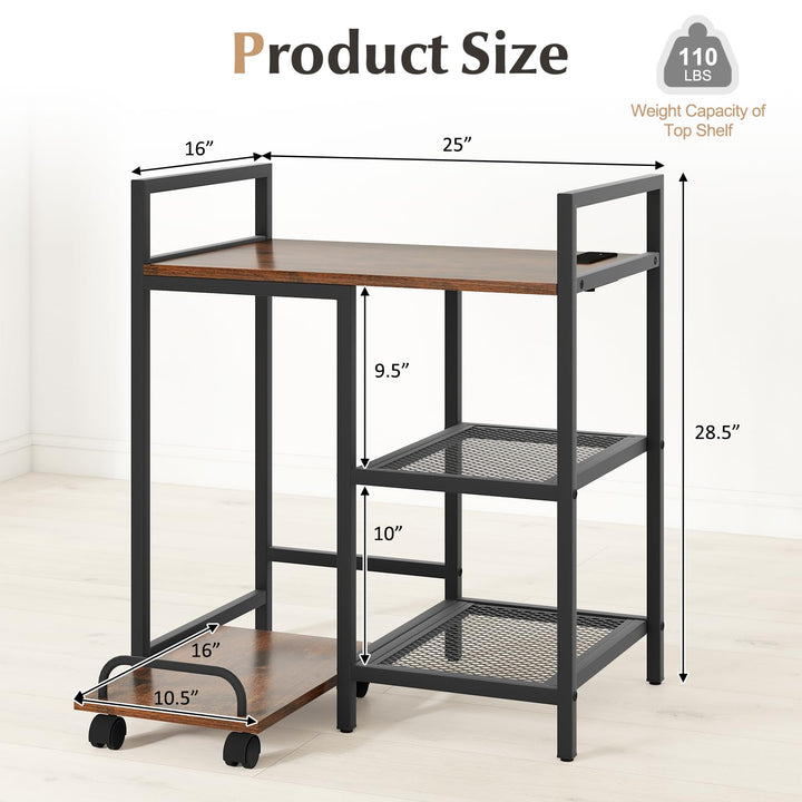 Giantex 3-Tier Printer Stand with Charging Station