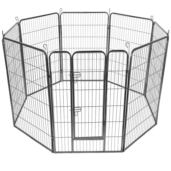 Giantex 8-Panel Folding Puppy Playpen, Portable Dog Fence W/ Safety Gate for Yard