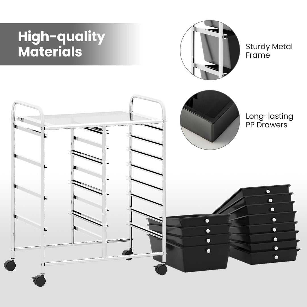 Giantex 12 Drawer Rolling Cart with Drawers Storage Organizer Cart