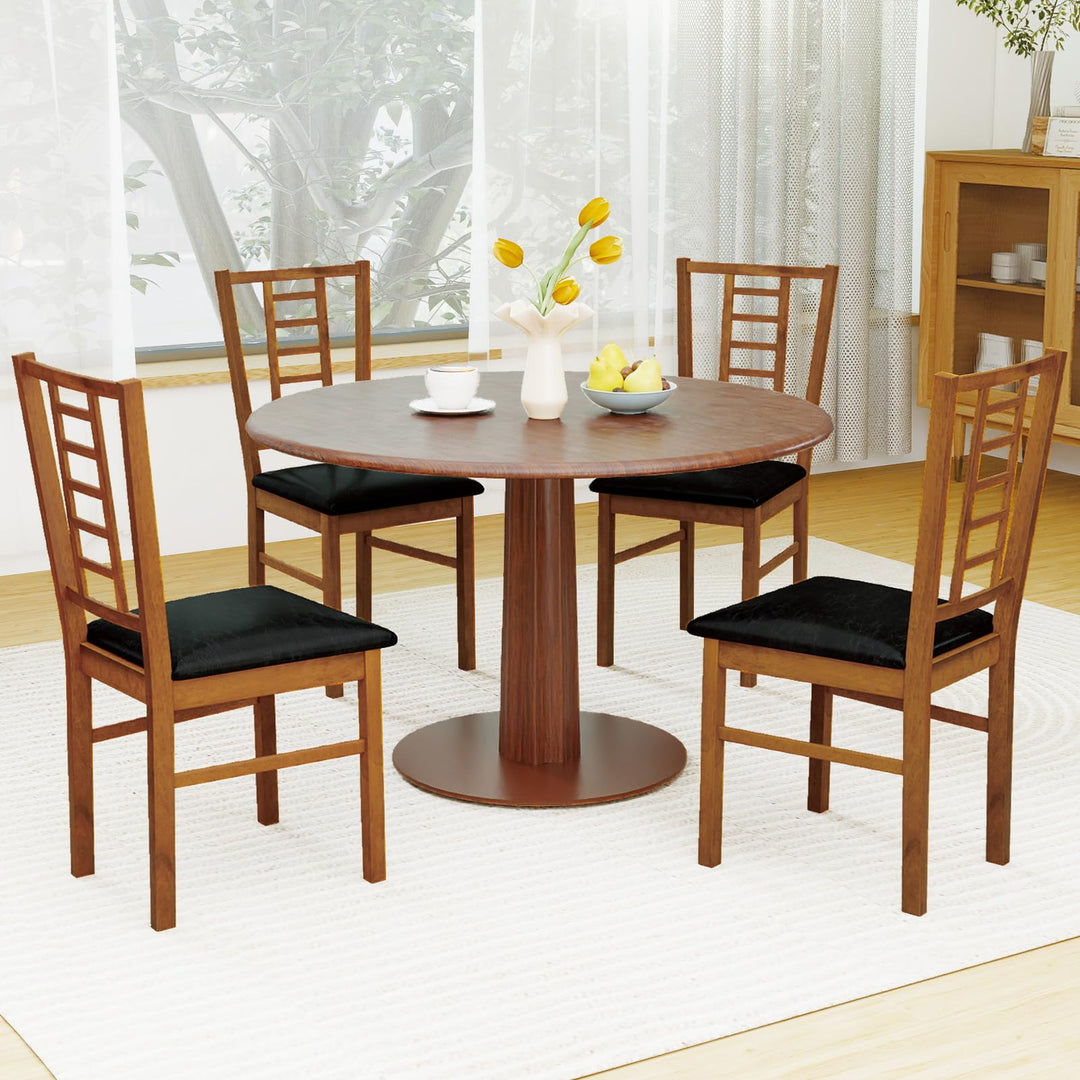 Giantex Wooden Dining Chairs Set of 2/4 Armless Kitchen Chairs
