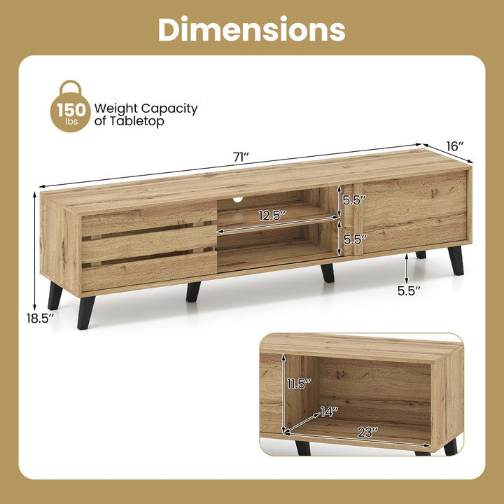 Giantex Mid Century Modern TV Stand for 65-80 Inch TV