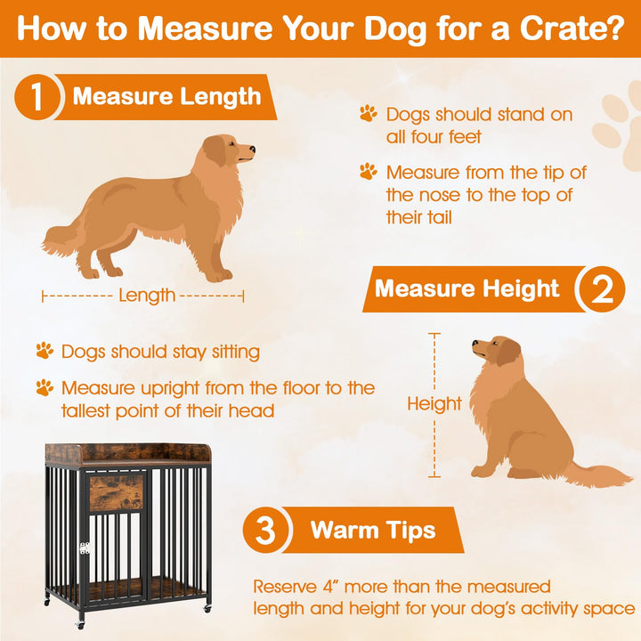 Giantex Dog Crate Furniture with Lockable Door &amp; Wheels