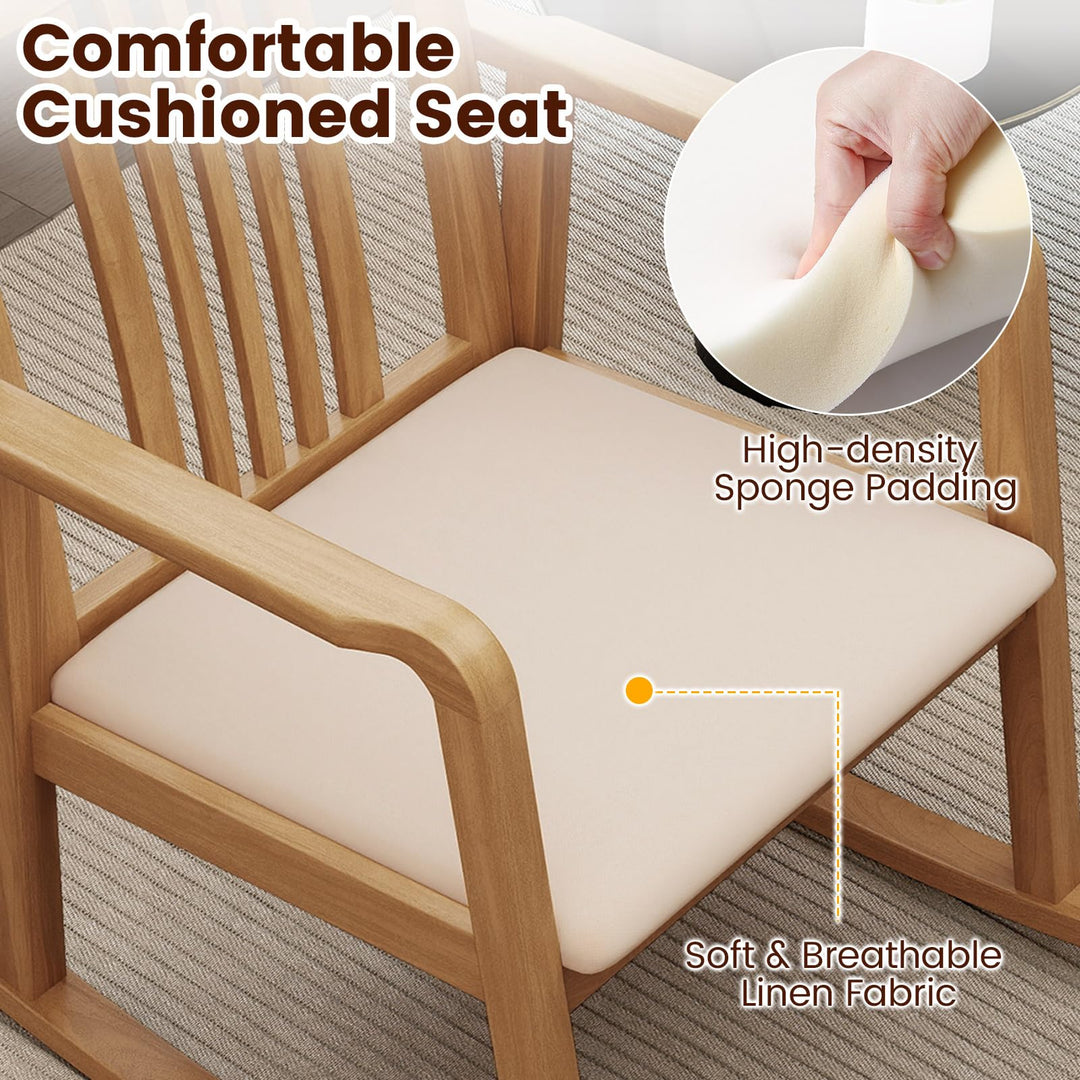 Giantex Rocking Chair with Cushioned Seat for Living Room