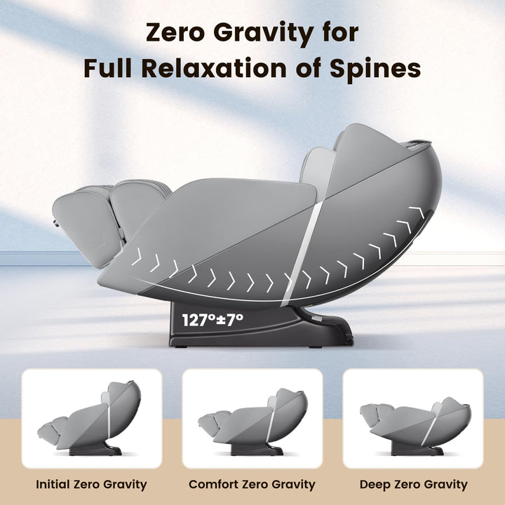 Giantex Comfort Full Body Massage Chair with SL Track Airbags Heating-Gray