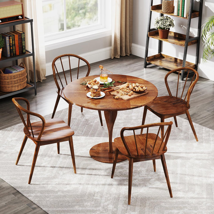 Giantex Wooden Dining Chairs Set of 2/4, Windsor Kitchen Chairs w/High Spindle Back &amp; Rubber Wood Legs