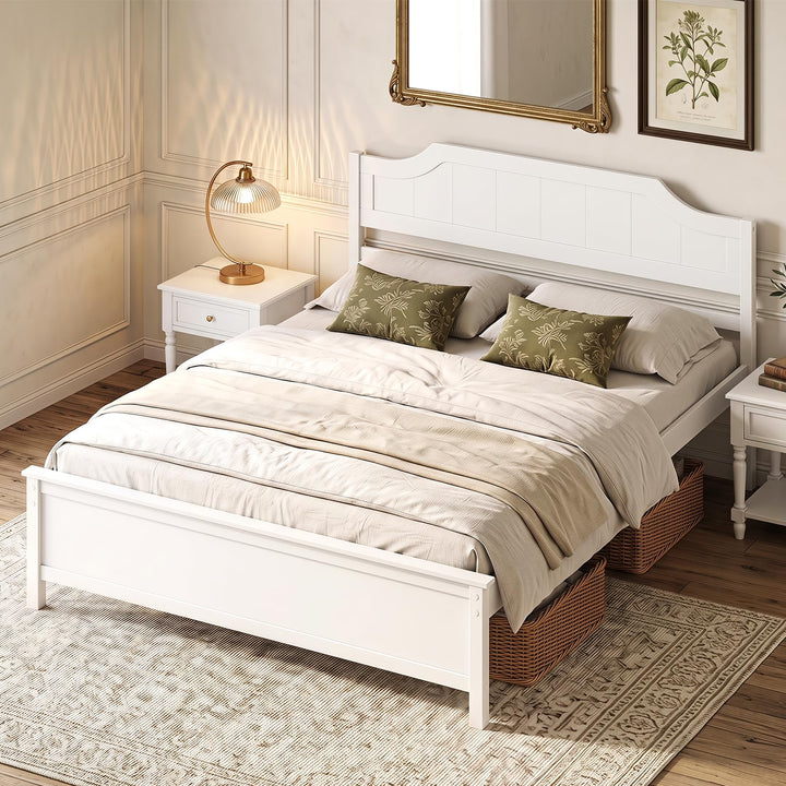 Giantex Queen/Twin/King/Full Size Wooden Bed Frame with Headboard