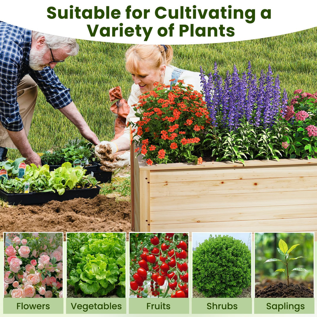 Giantex Wood Raised Garden Bed for Patio Backyard