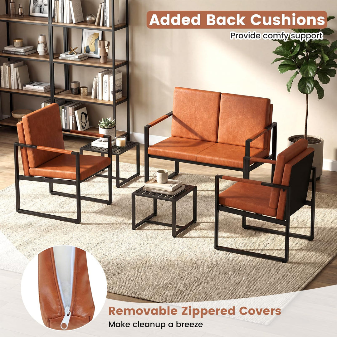 Giantex Modern Loveseat Sofa 2 Seater Small Couch