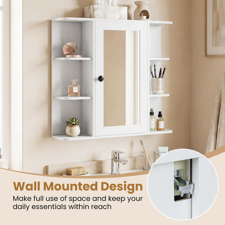 GIANTEX Wall Mounted Bathroom Medicine Cabinet with Mirror &amp; Shelves