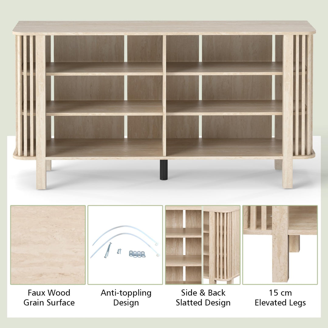 Giantex 59" TV Stand for TVs Up to 55 Inches | Modern Entertainment Center with Adjustable Shelves