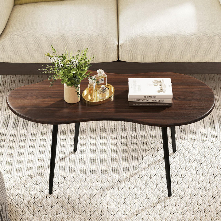 Giantex Cloud Coffee Table | 39.5" Small Center Table with Metal Frame