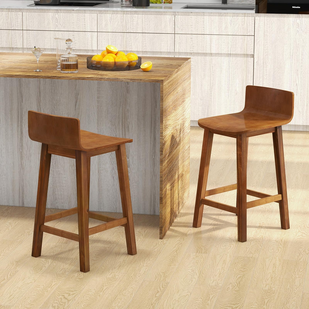 Giantex 2 or 4 Bar Stools Set with Low Back &amp; Footrest