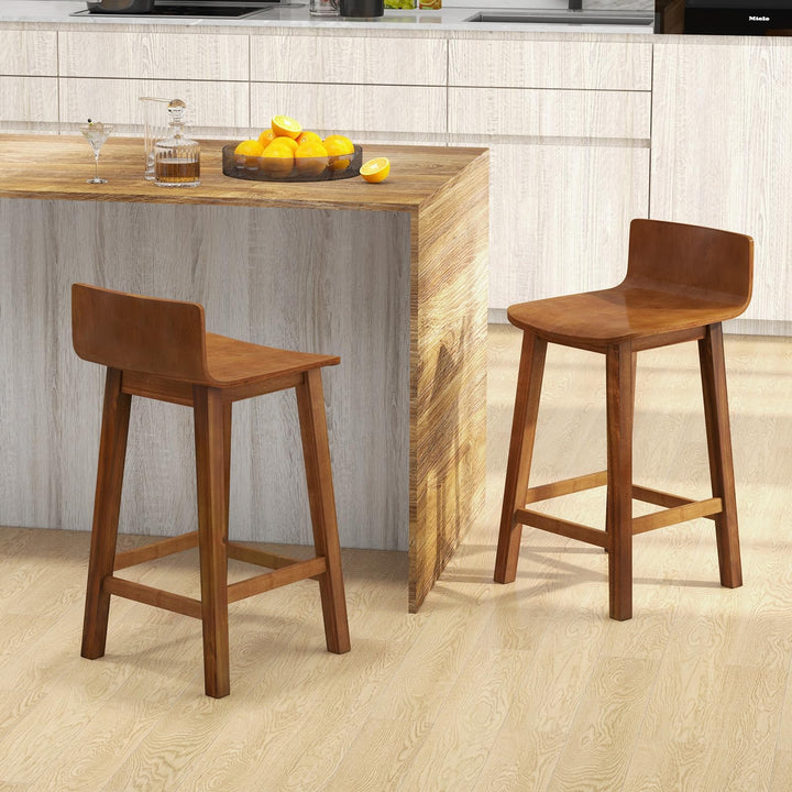 Giantex 2 or 4 Bar Stools Set with Low Back &amp; Footrest