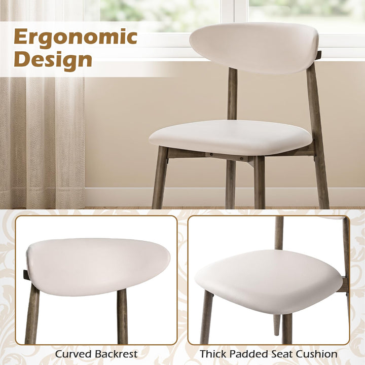 Giantex Wooden Dining Chairs Set of 2/4 with Curved Backrest &amp; Solid Rubber Wood Legs