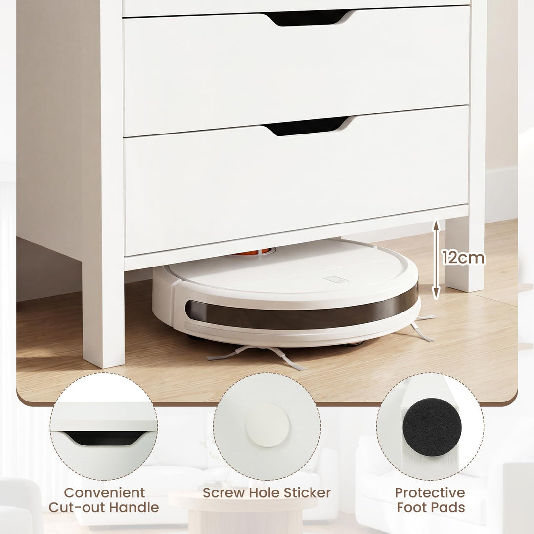 Giantex 4 Drawer Storage Cabinet with Handles &amp; Anti-Tipping Kits
