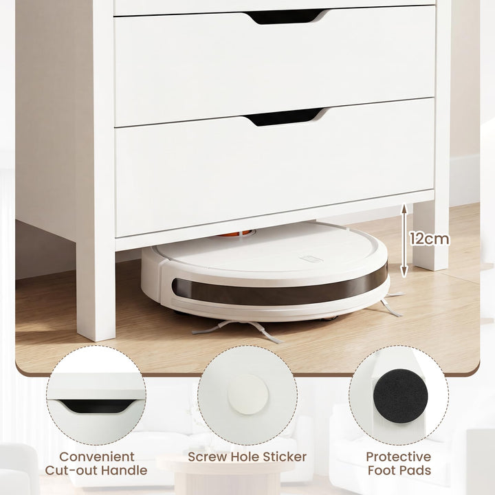 Giantex 4 Drawer Storage Cabinet with Handles &amp; Anti-Tipping Kits