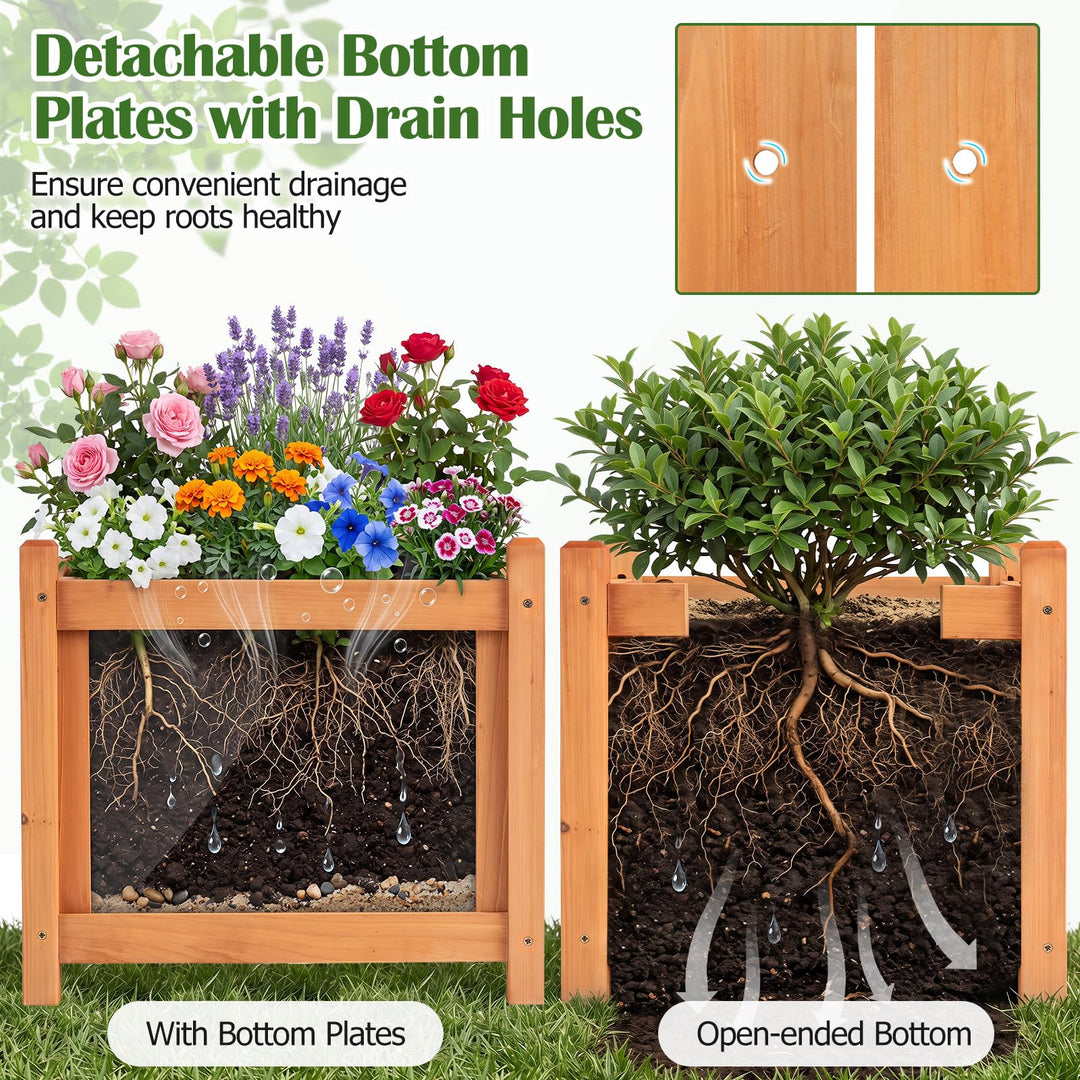 GIANTEX 2-in-1 Outdoor Bench with Raised Garden Bed