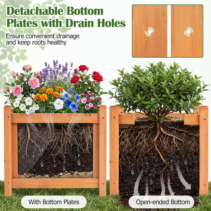 GIANTEX 2-in-1 Outdoor Bench with Raised Garden Bed