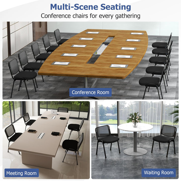 Giantex Set of 5 Stackable Conference Chairs with Mesh Back