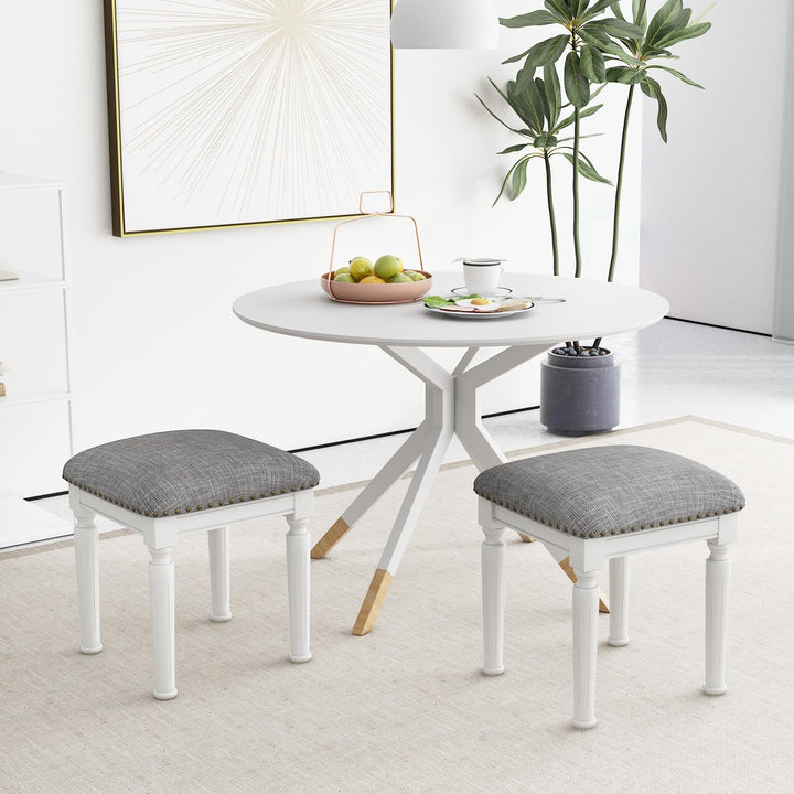 Giantex Bar Stools Set of 2, 3-Height Adjustable 19"/27"/31" Wood Barstools with Padded Seat
